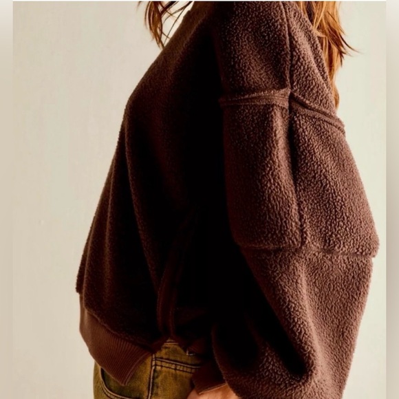 Free People Cozy Camden Sweatshirt in Walnut - Picture 4 of 6